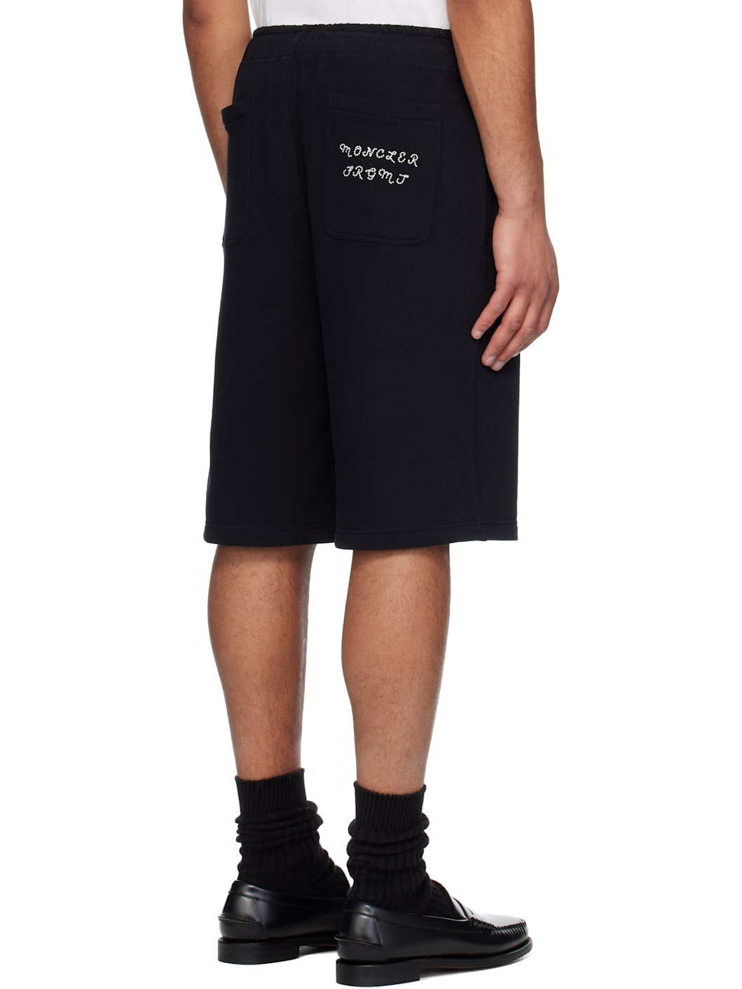 Moncler x FRGMT Hiroshi Fujiwara Black Embroidered Logo Cotton Shorts - 3