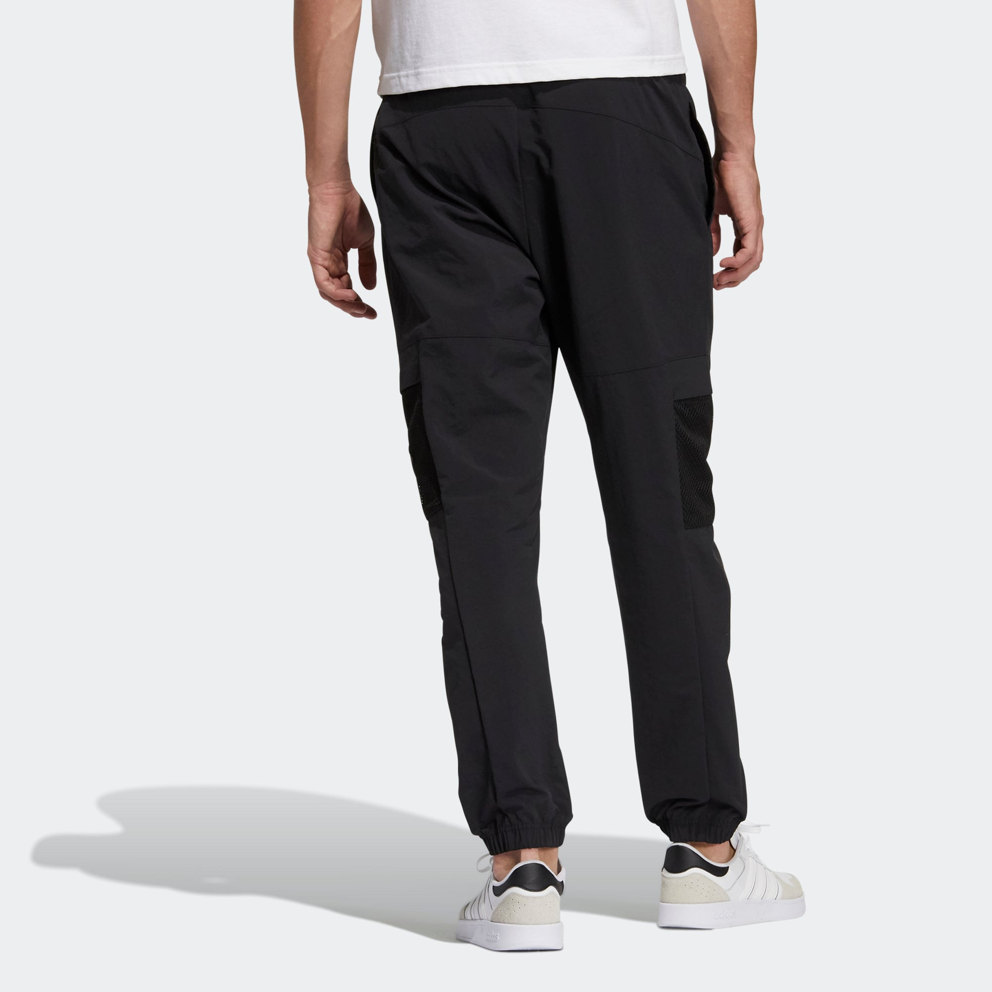 Men's adidas neo Sw Wvn Crg Tp Casual Sports Pocket Elastic Waistband Long Pants/Trousers Black H552 - 3