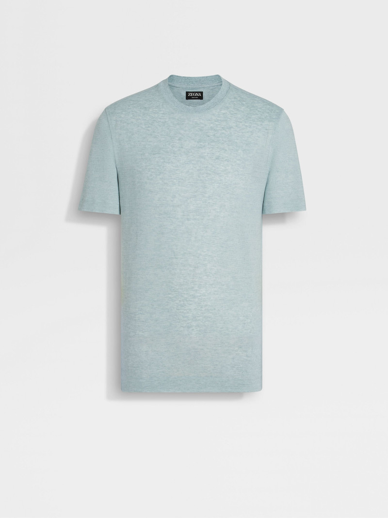 LIGHT BLUE OASI LINO T-SHIRT - 1
