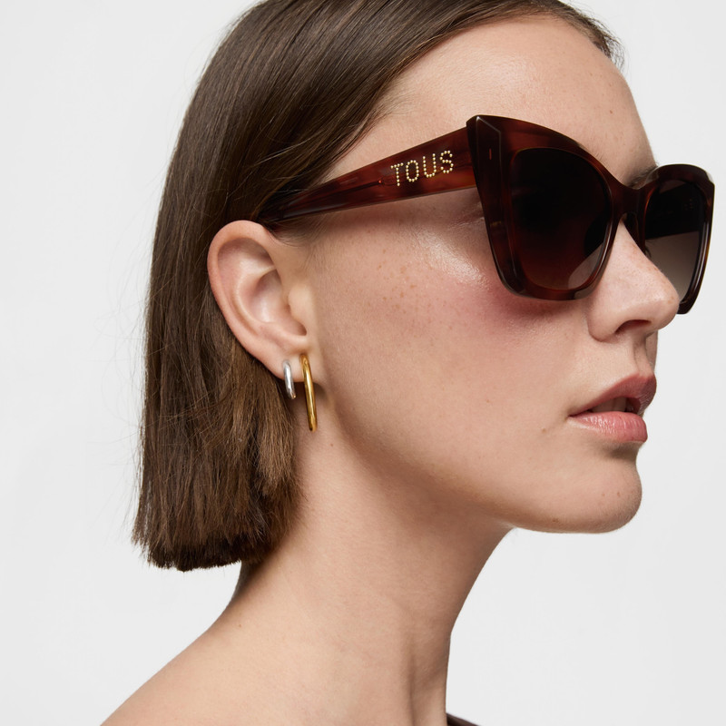 TOUS Havana-colored Sunglasses TOUS Faceted Logo outlook