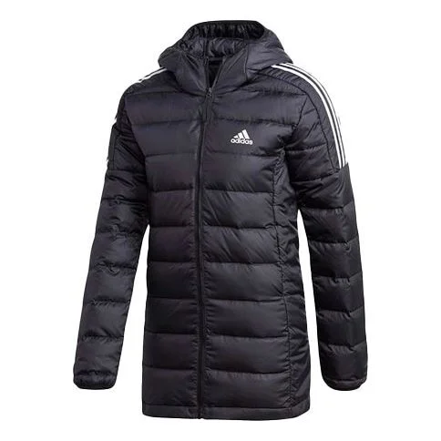 (WMNS) adidas Light Down Hooded Parka 'Black' GH4590 - 1