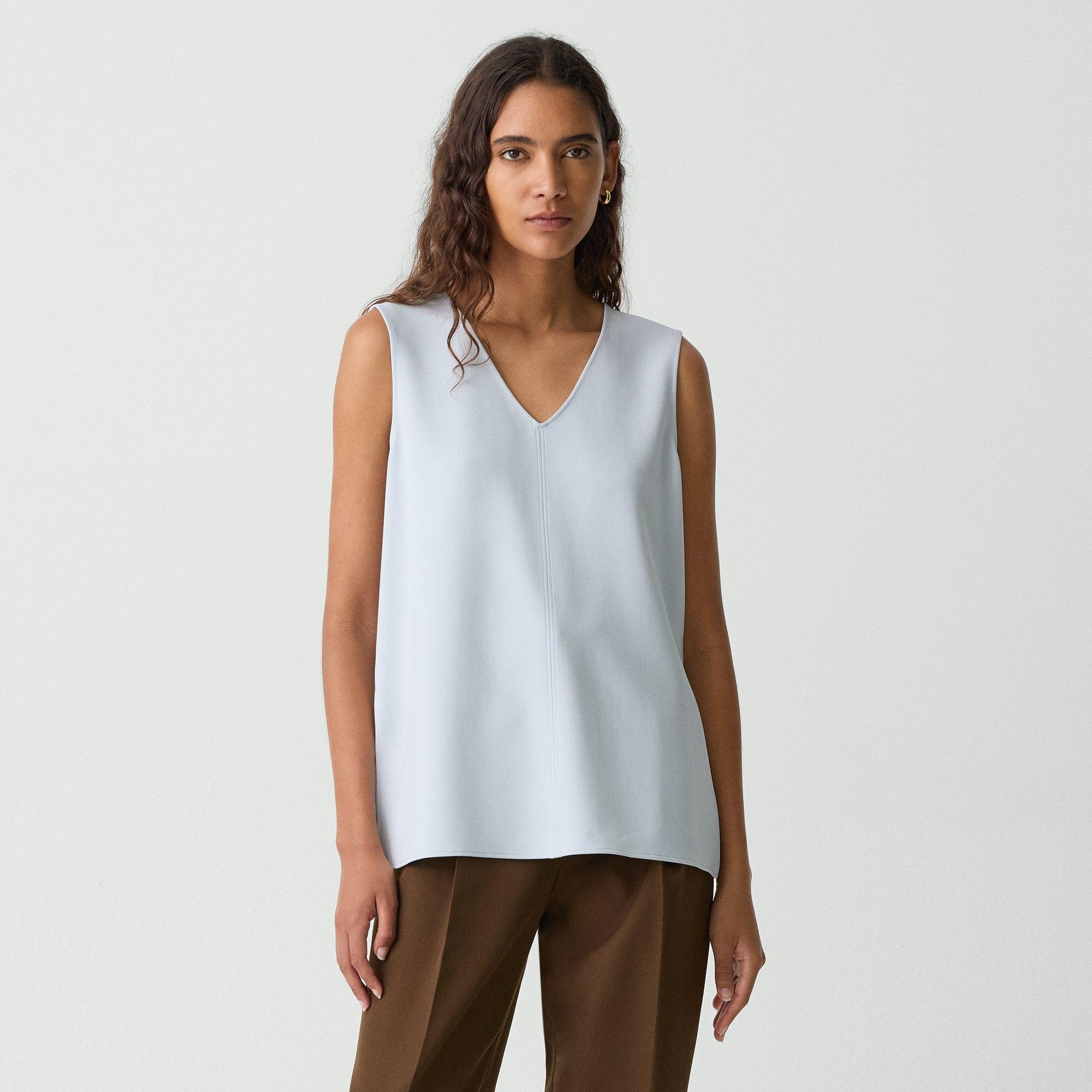 V-Neck Blouse in Admiral Crepe - 2