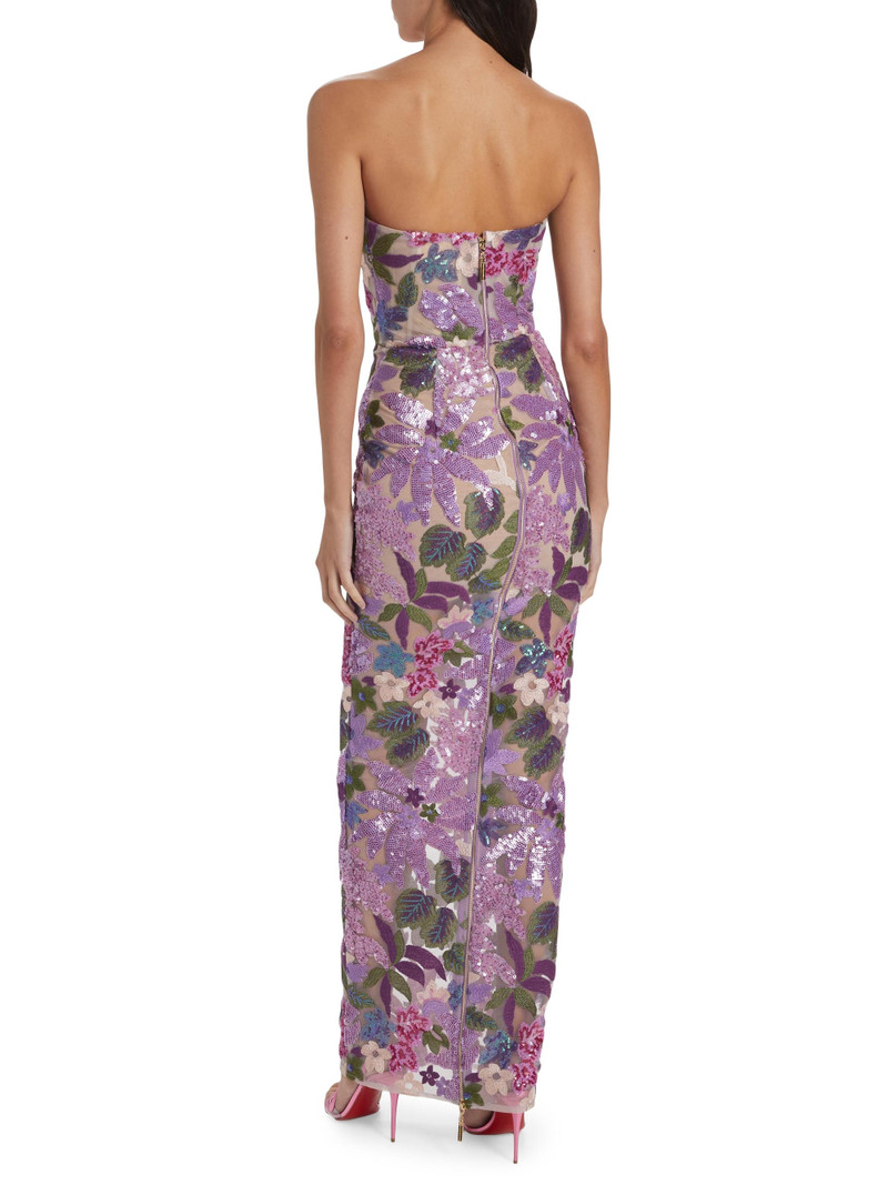 Women's Dahlia Floral-Embellished Strapless Gown - Lilac Multi 5