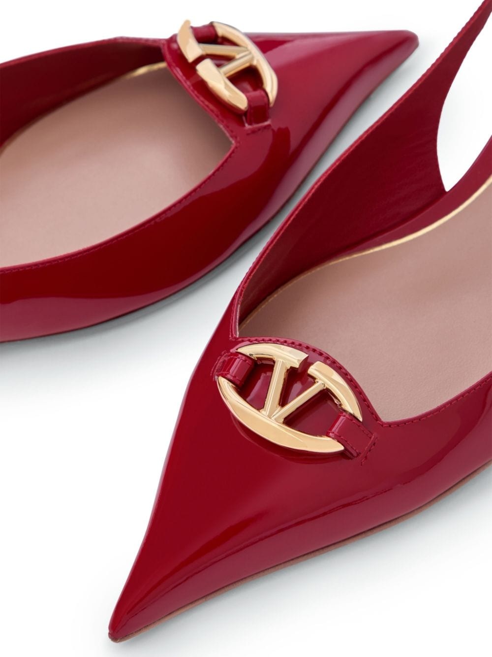 VLogo Signature leather slingback ballerina shoes - 5