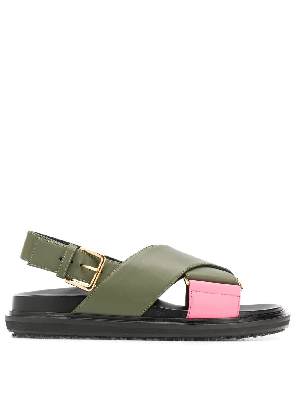 flat crossover-strap sandals - 1