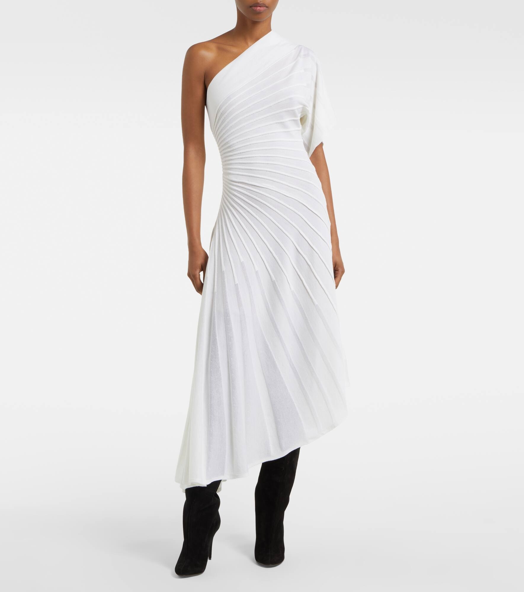 Asym Ray virgin wool midi dress - 2
