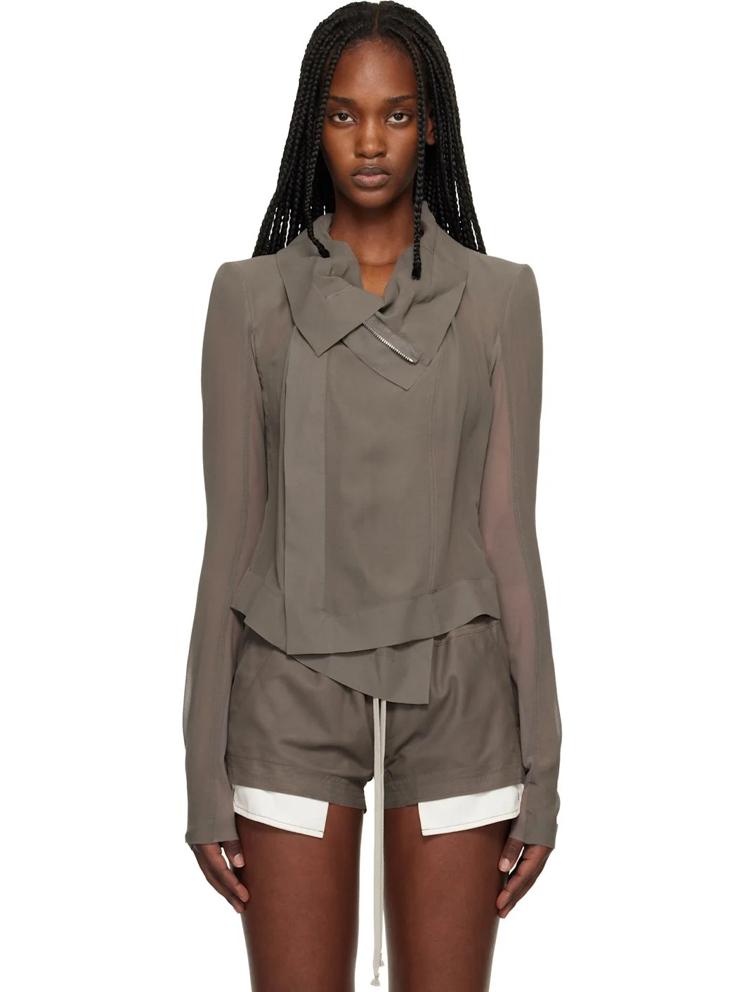 Gray Temple Classic Biker Jacket - 1