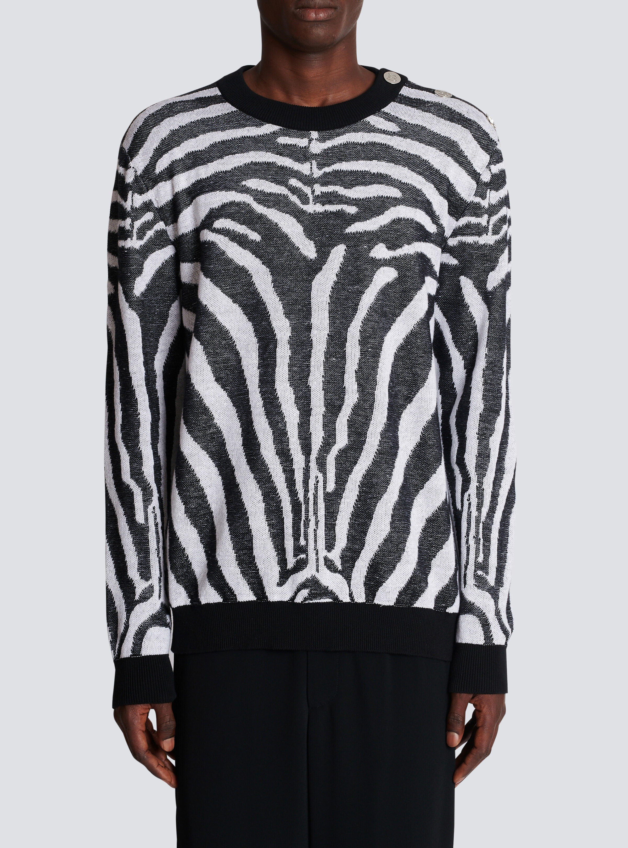 Zebra print linen jumper - 5