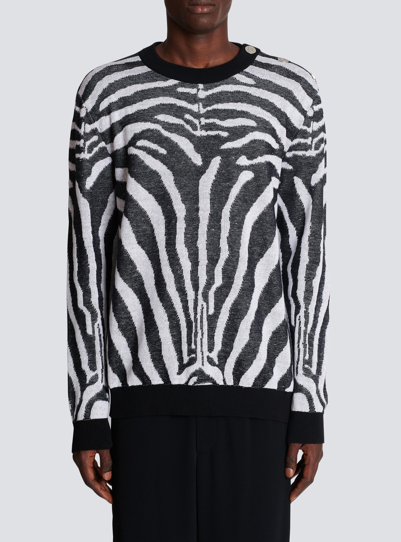 Zebra print linen jumper 5