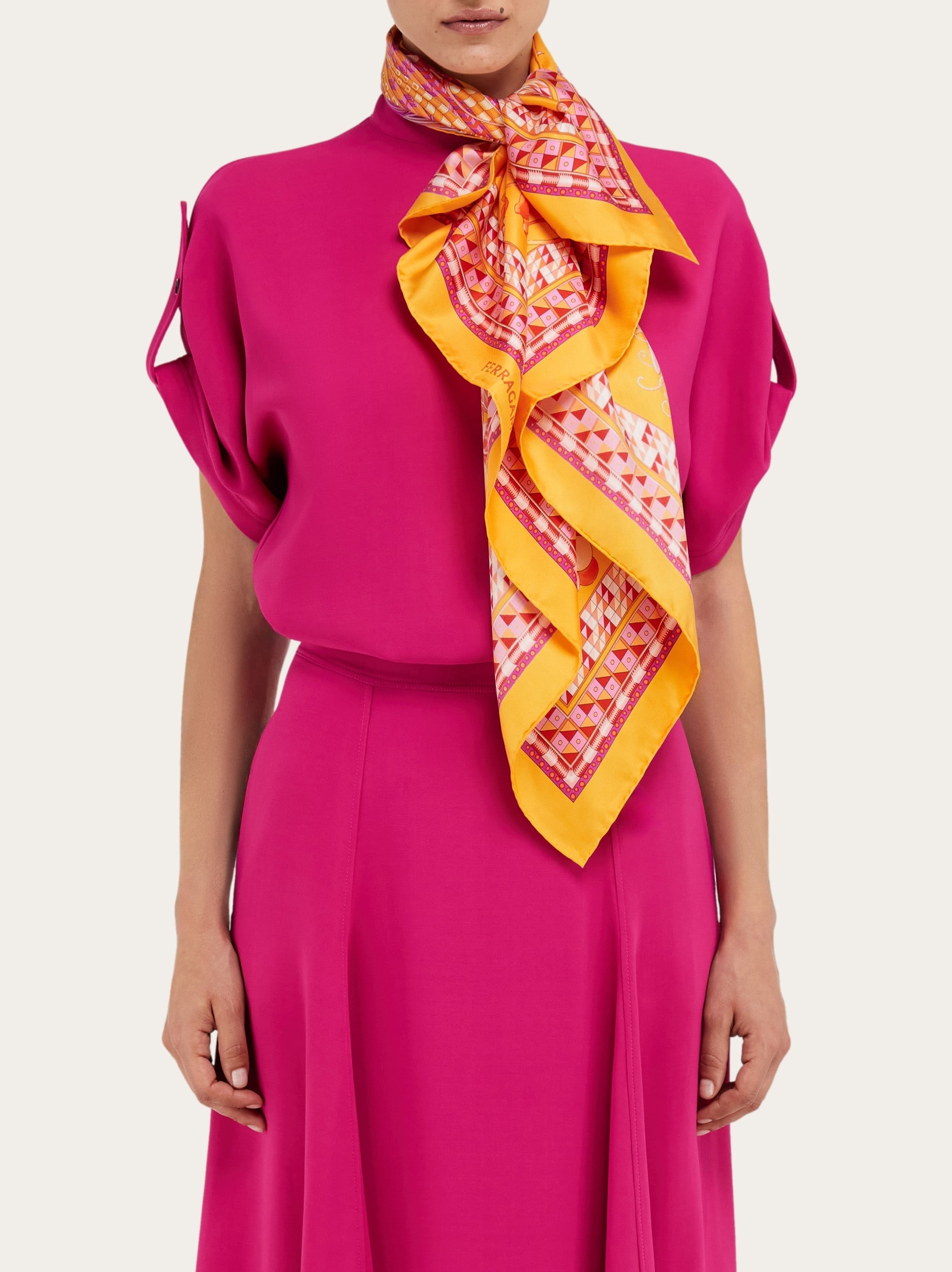 Animal print silk scarf - 3