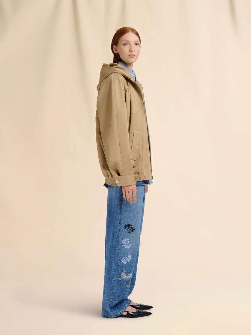 BROWN DRILL BOMBER JACKET - 6