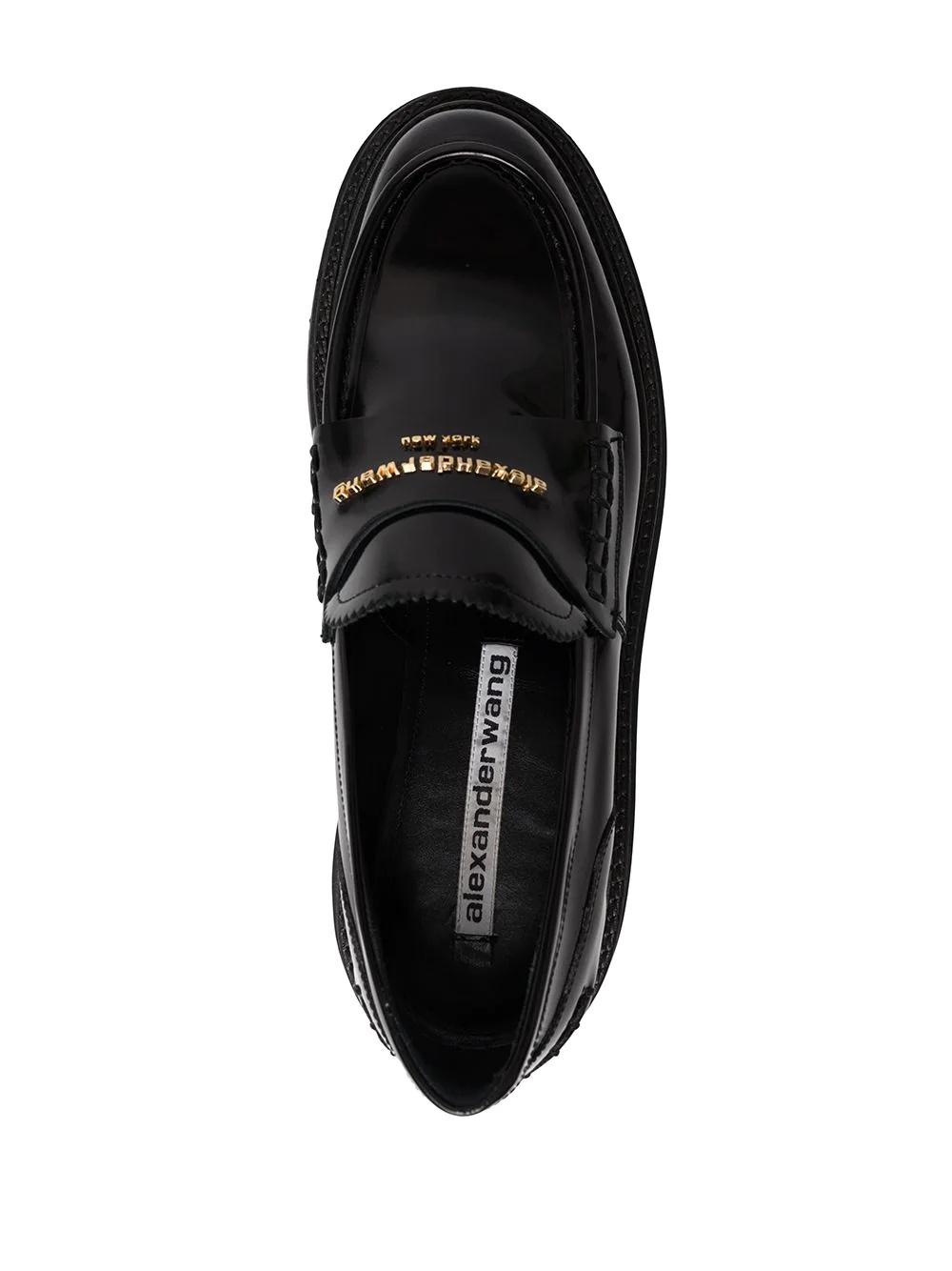 chunky sole leather loafers - 4
