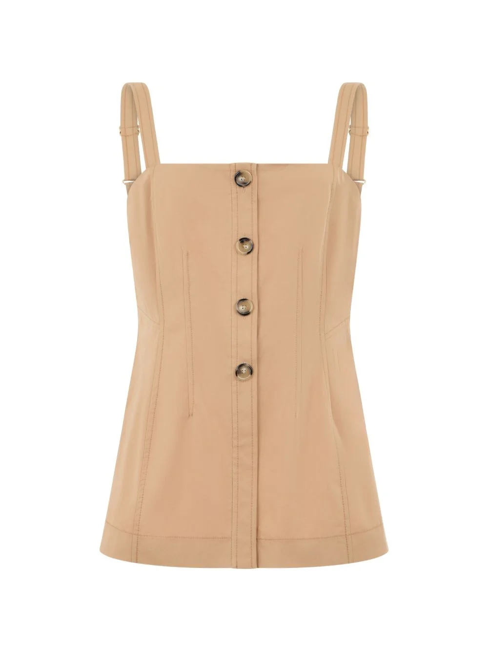 button-down panelled sleeeveless top - 1