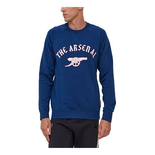 adidas Afc Gra Cr Swt Arsenal Soccer/Football Sports Printing Round Neck Pullover Blue GR4217 - 1