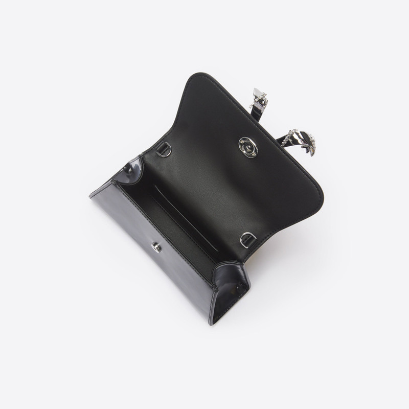 self-portrait Black Leather Mini Bow Bag outlook