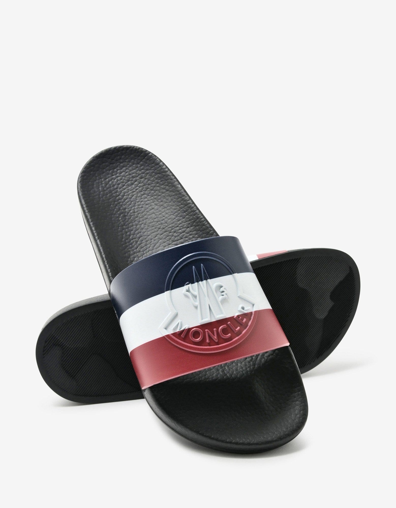 Basile Black Tricolour Logo Slide Sandals - 6