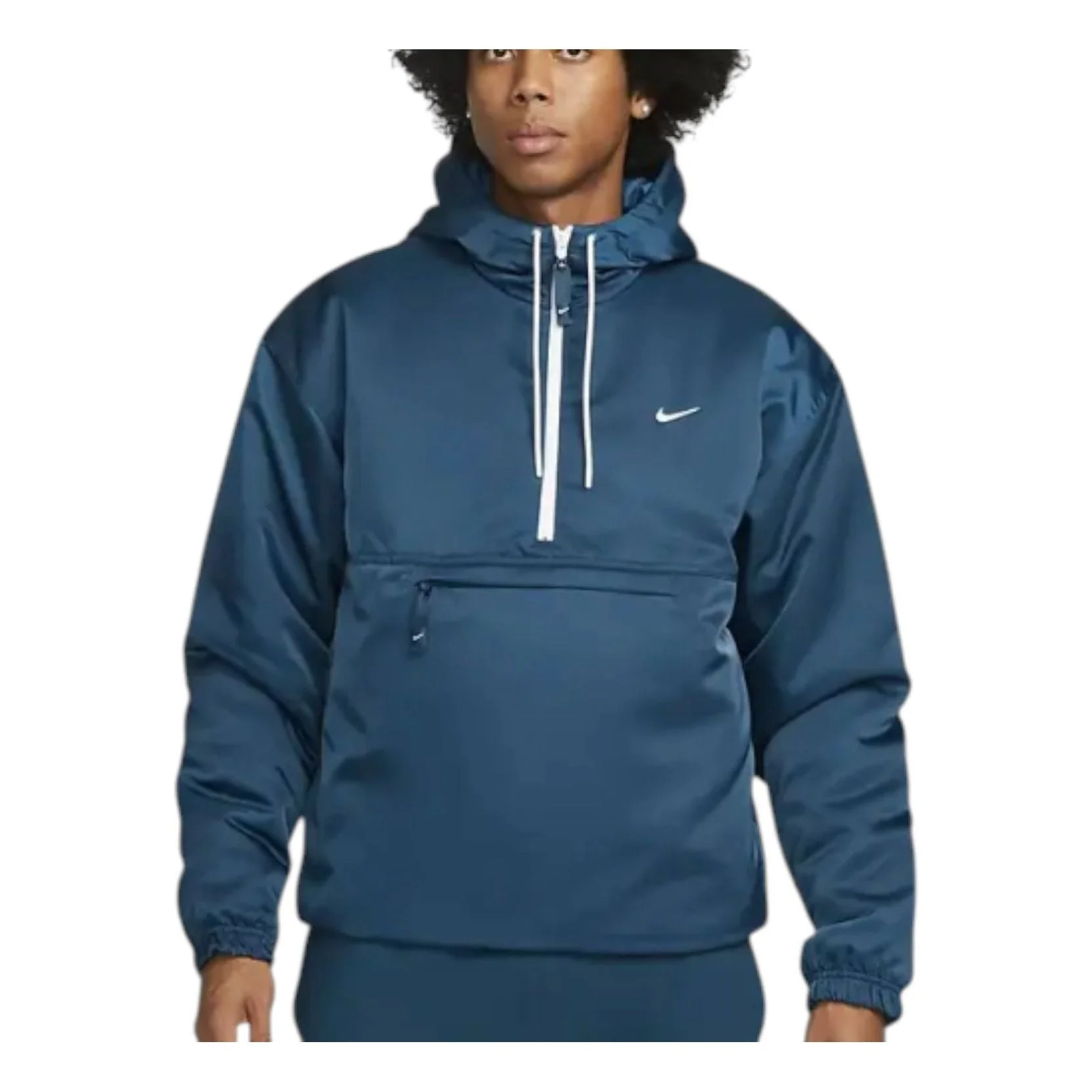 Nike Solo Swoosh Satin Anorak Jacket 'Blue' DR0839-460 - 1