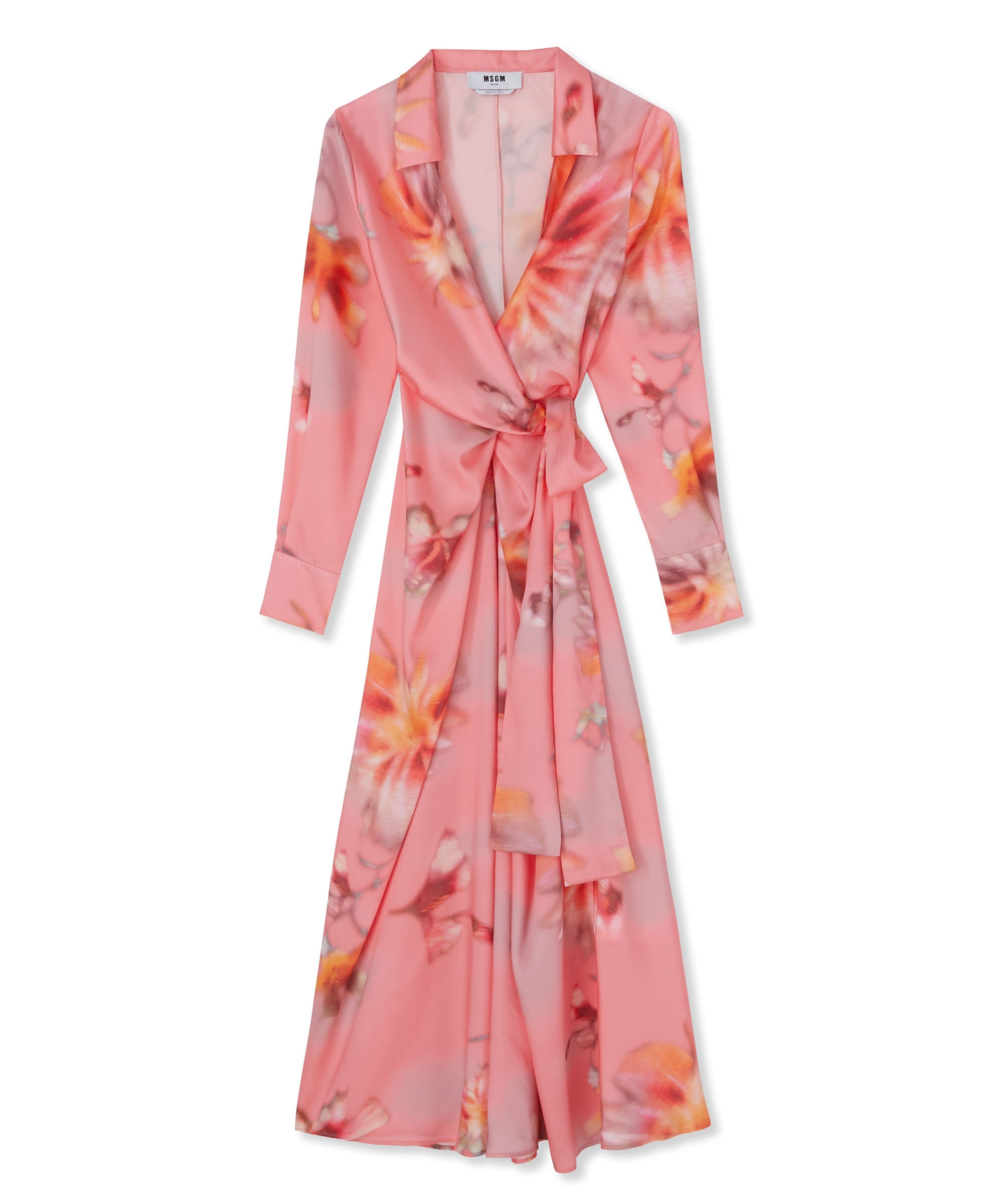 Fluid fabric wrap dress with"desert flowers" print - 1