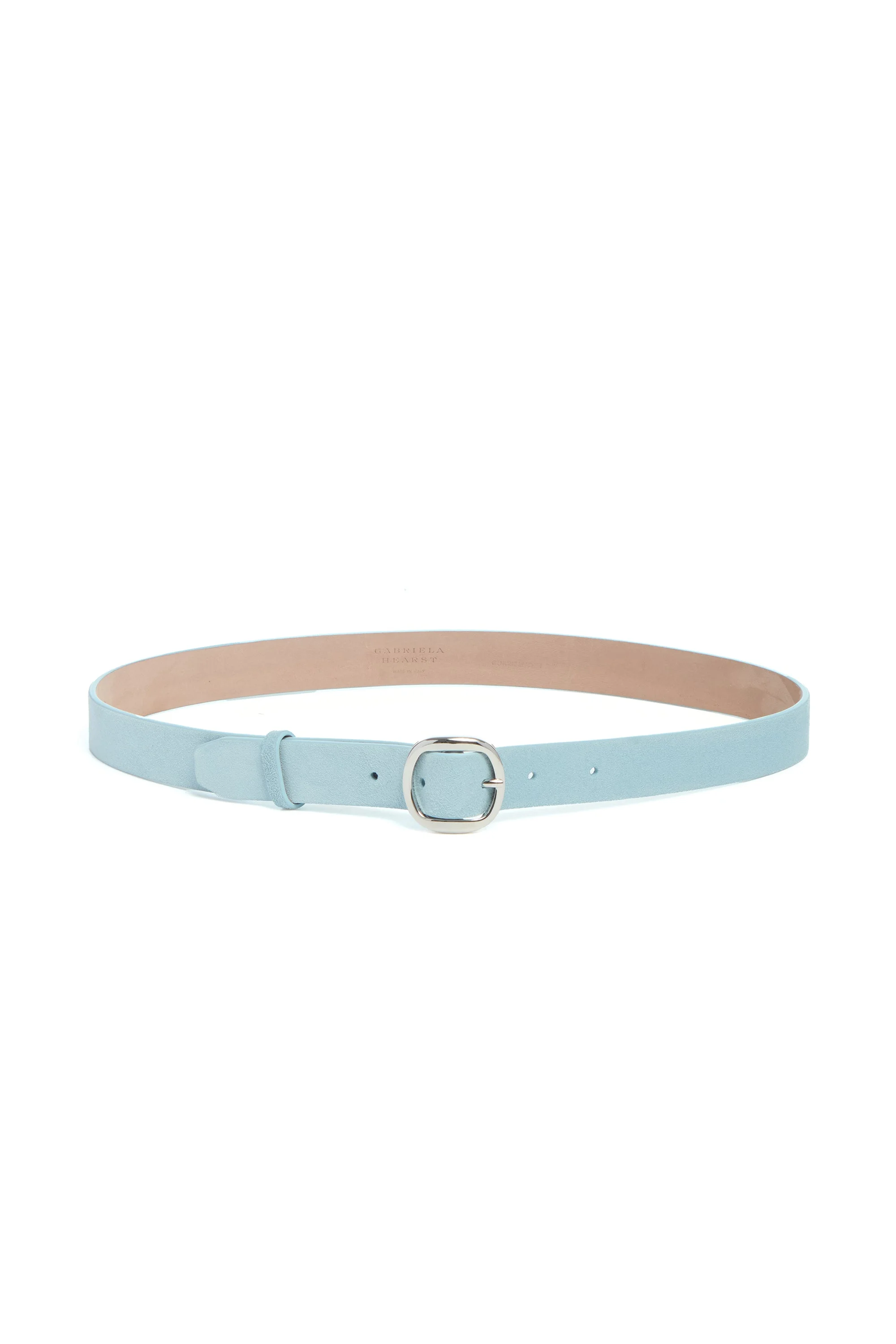 Thin Elster Belt in Light Blue Suede - 1