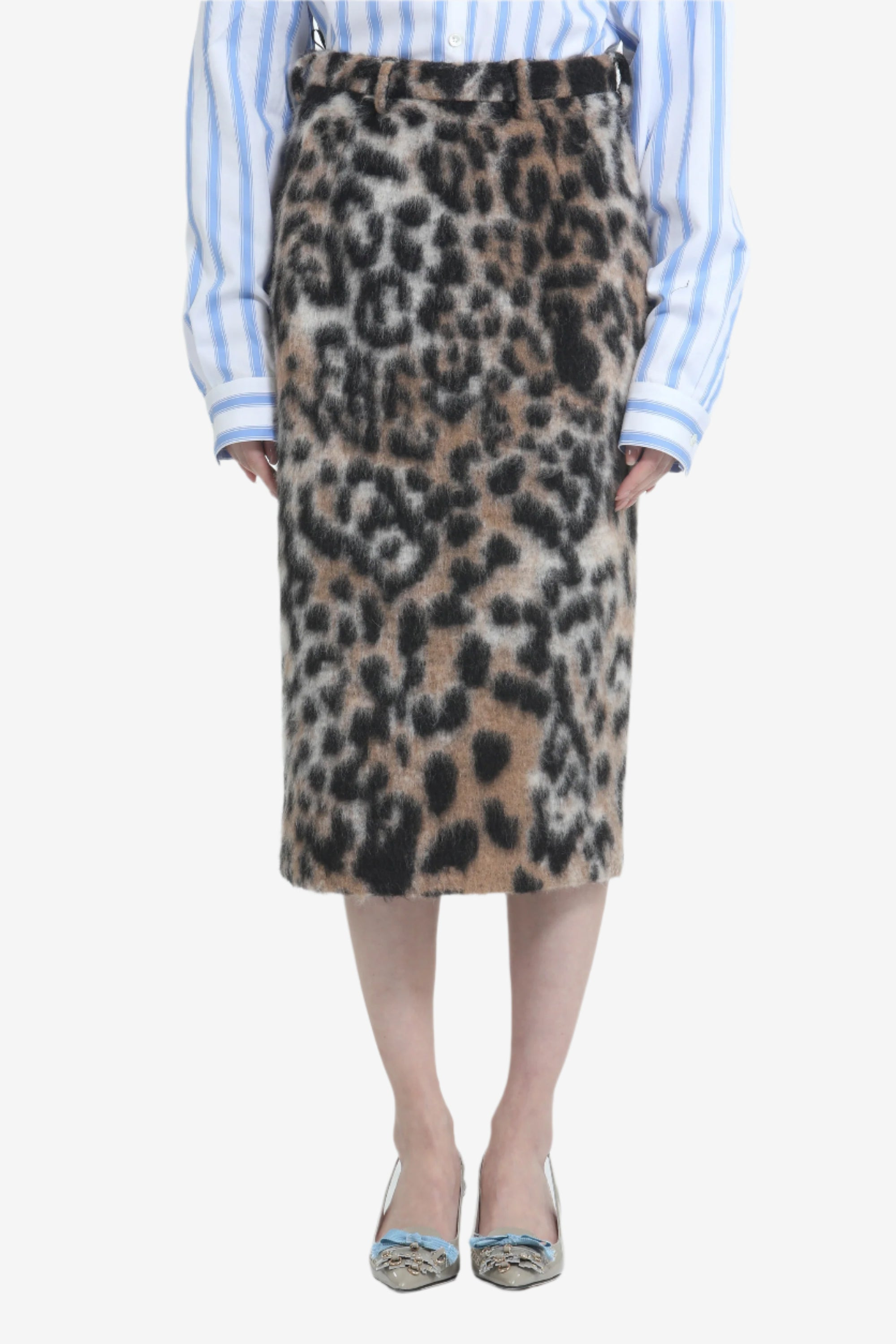 PENCIL SKIRT WITH SPOTTED EFFECT - 1
