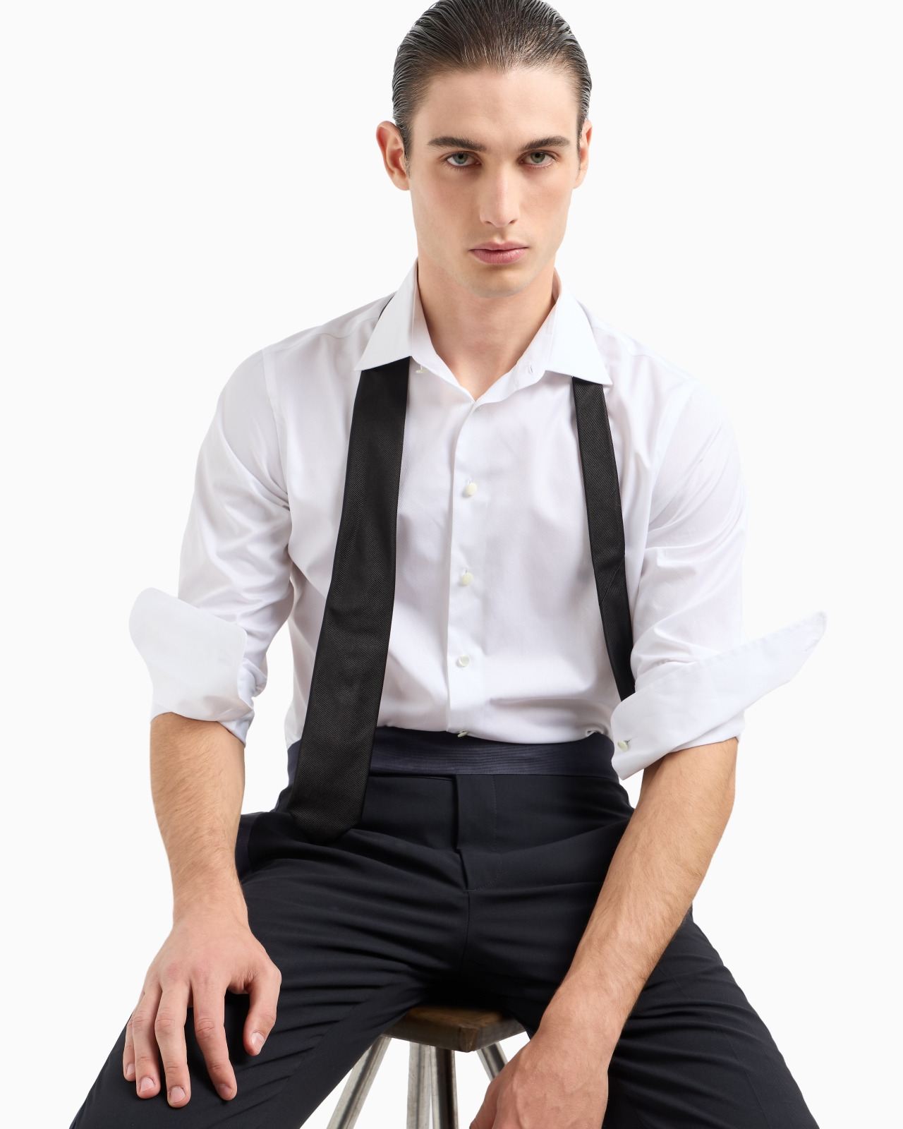 Regular-fit shiny-effect cotton shirt - 7