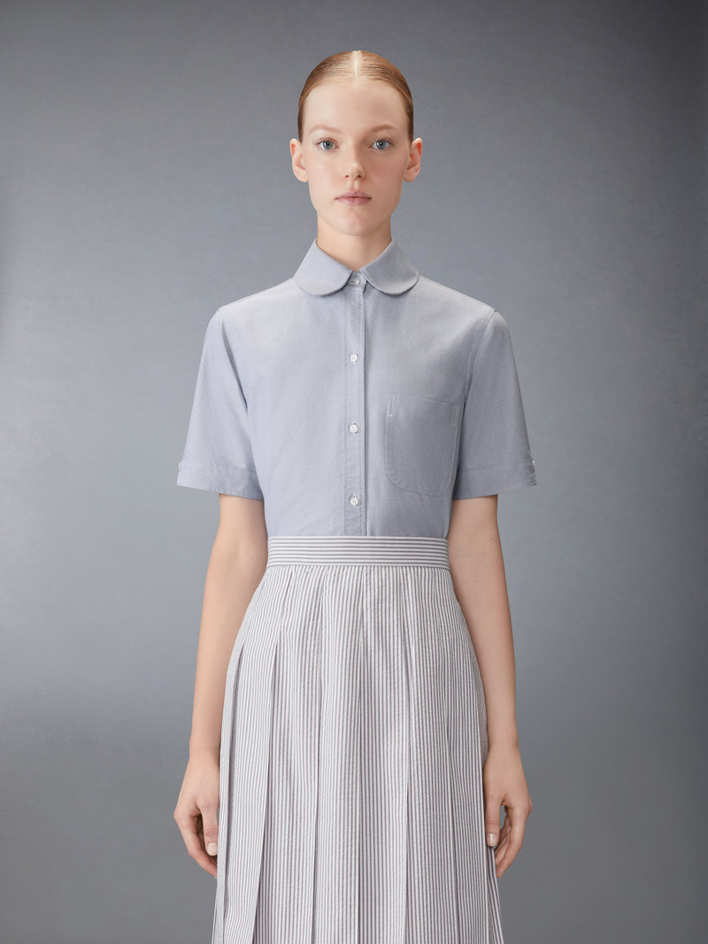 Thom Browne OXFORD ROUND COLLAR SHORT SLEEVE SHIRT outlook