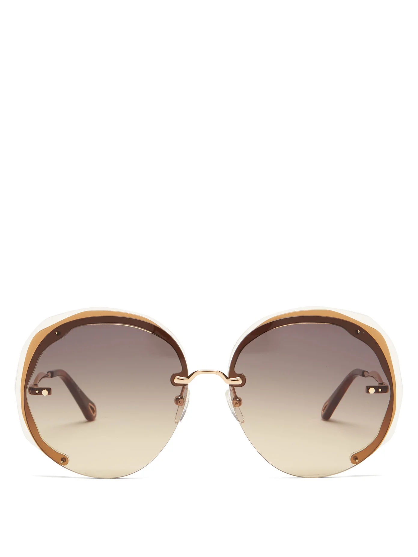 Elaia oversized round metal sunglasses - 1