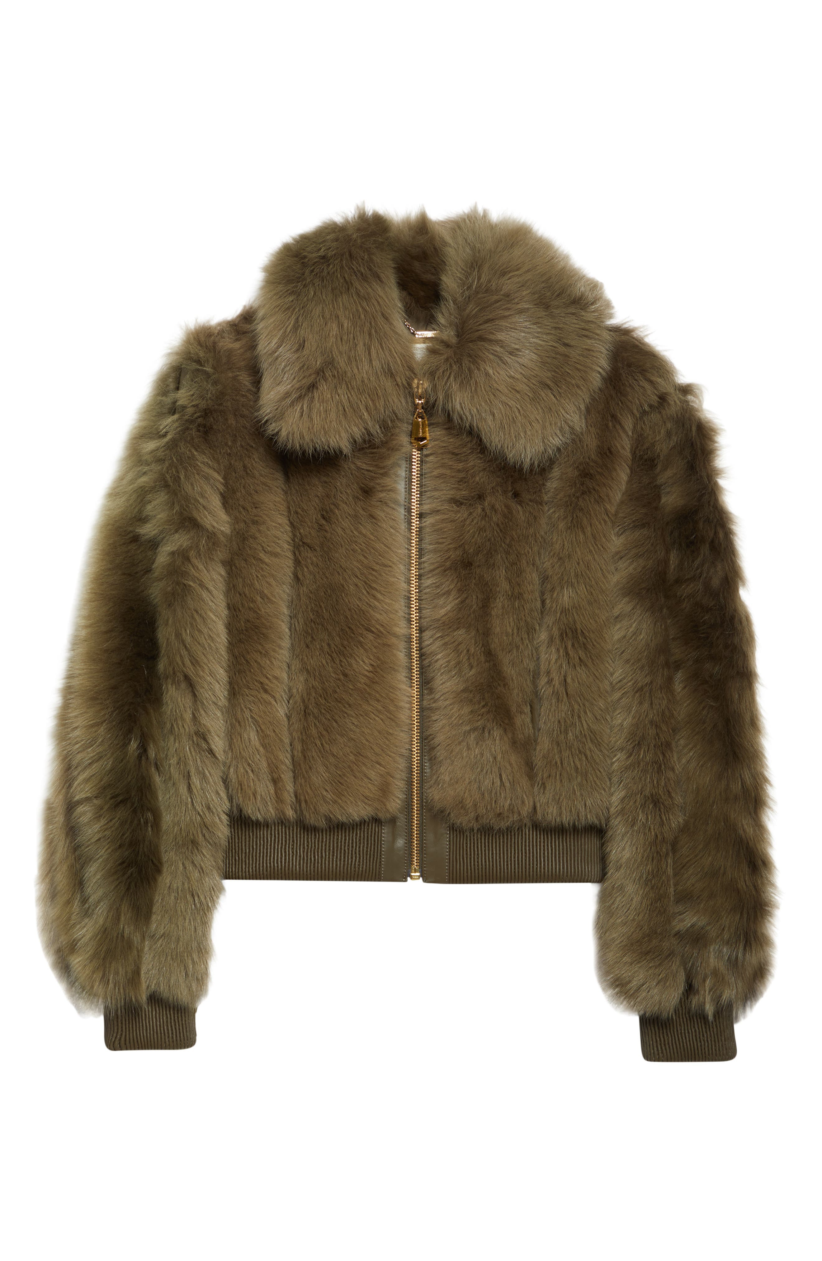Zimmermann Hypnotic Genuine Shearling Bomber Jacket in Olive at Nordstrom - 7