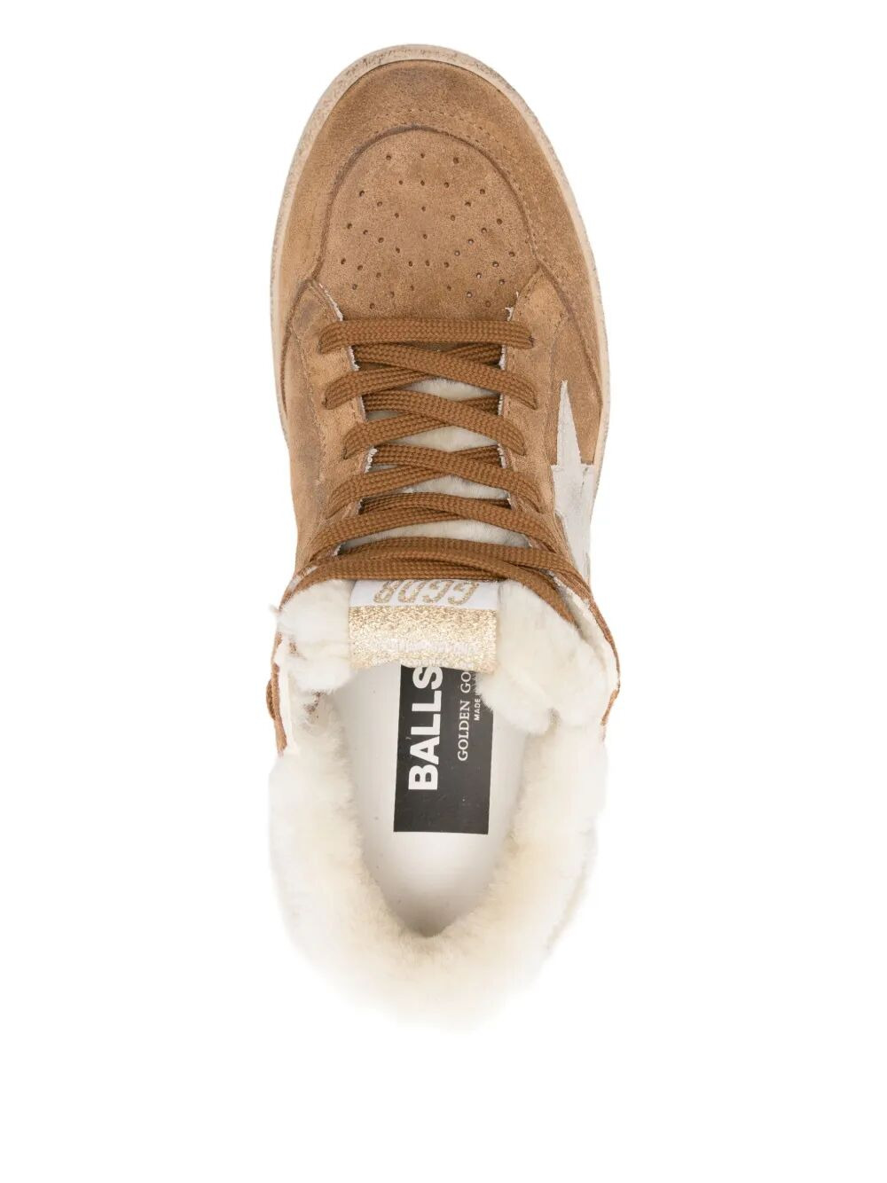 Golden Goose Women "Ball Star" Suede Upper Shearling Tongue And Spur With Crystals Patent Star Shear - 3