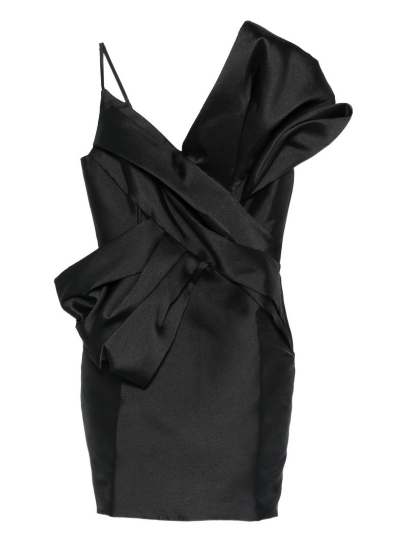 bow V-neck mini dress 1