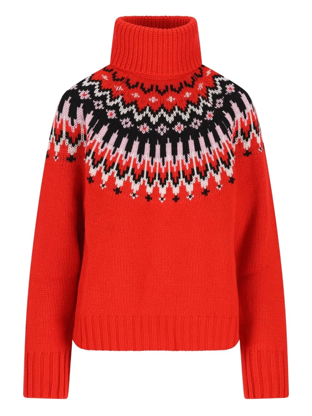 patterned roll-neck sweater - 1