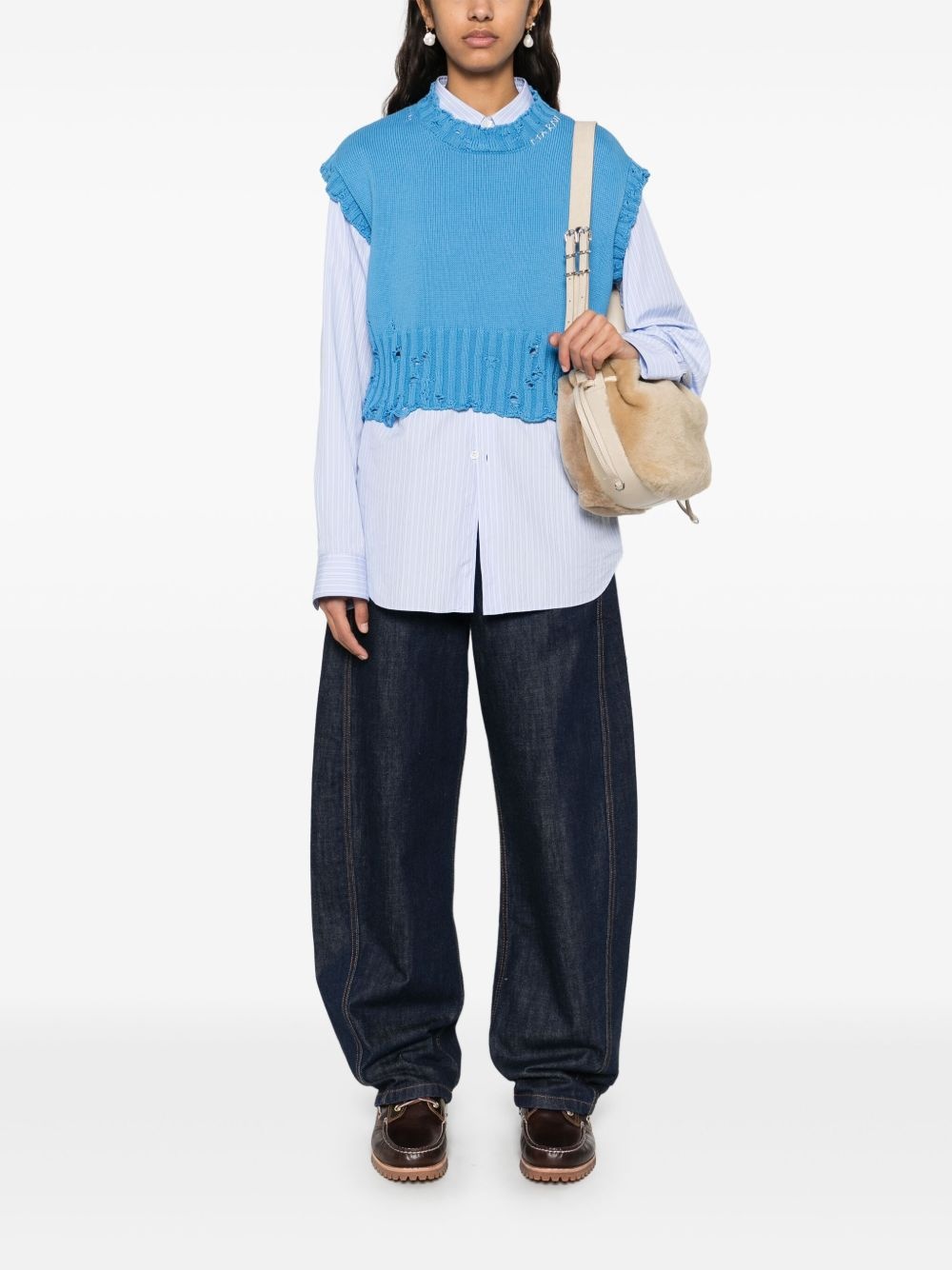 crew-neck sleeveless sweater - 2