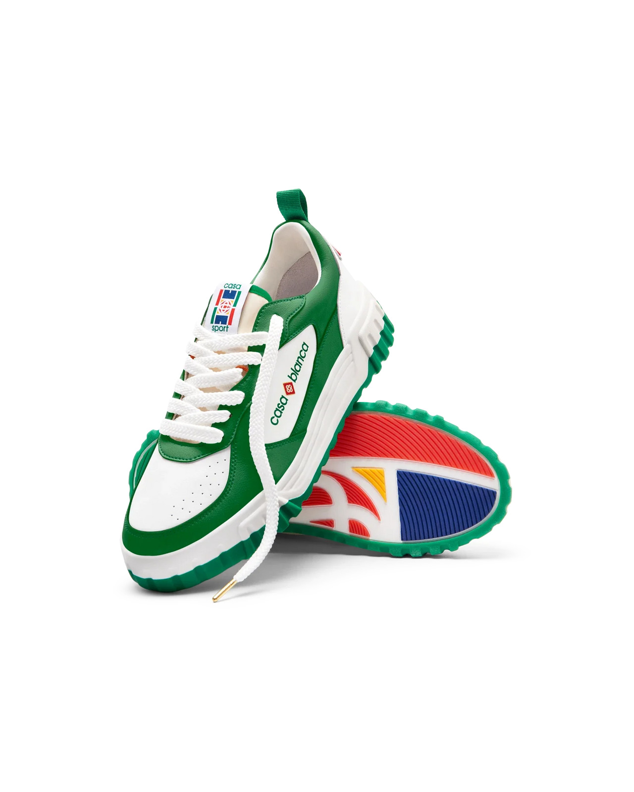 Womens The Court Green & White Sneaker - 5