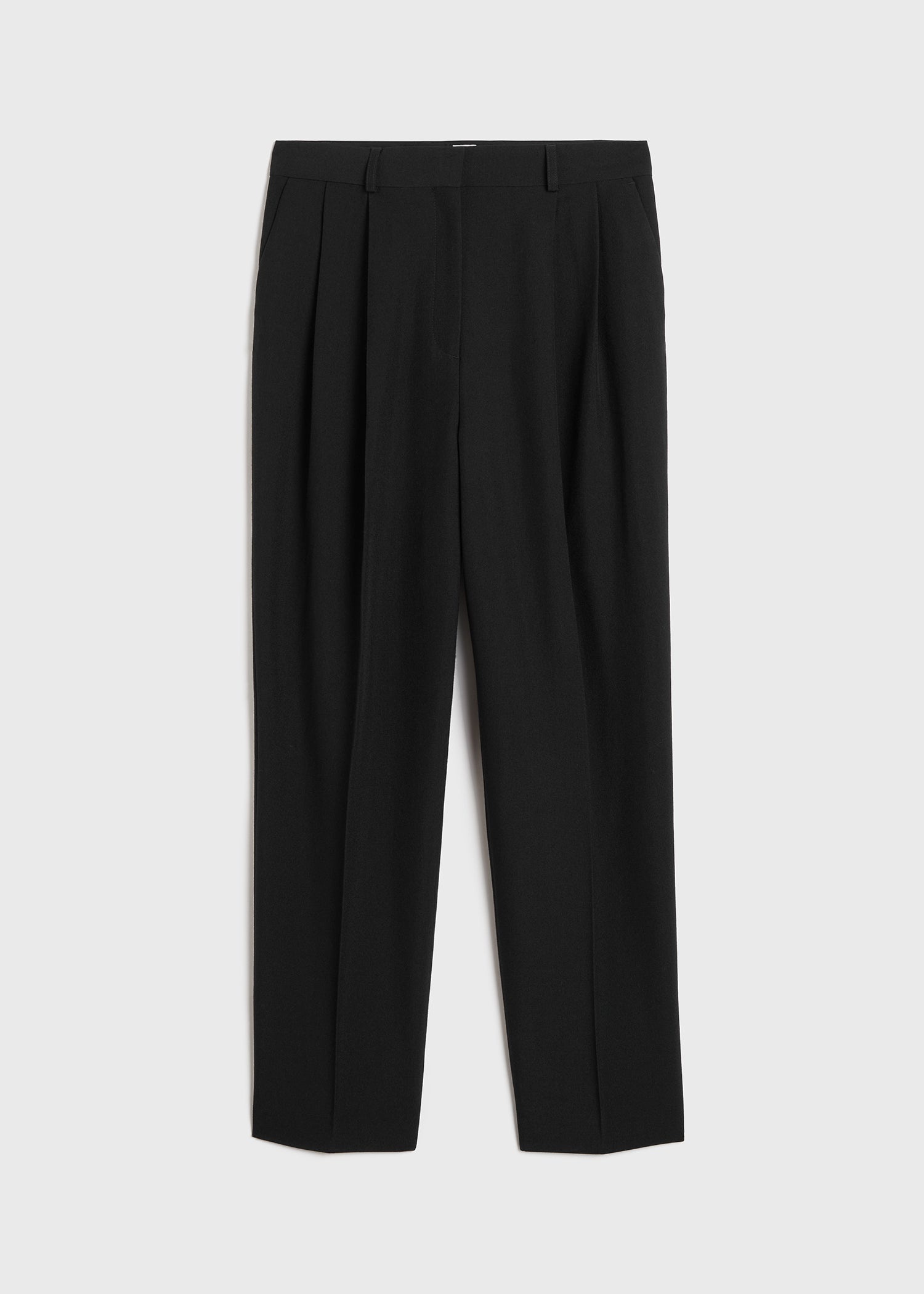 Double-pleated tailored trousers black - 1