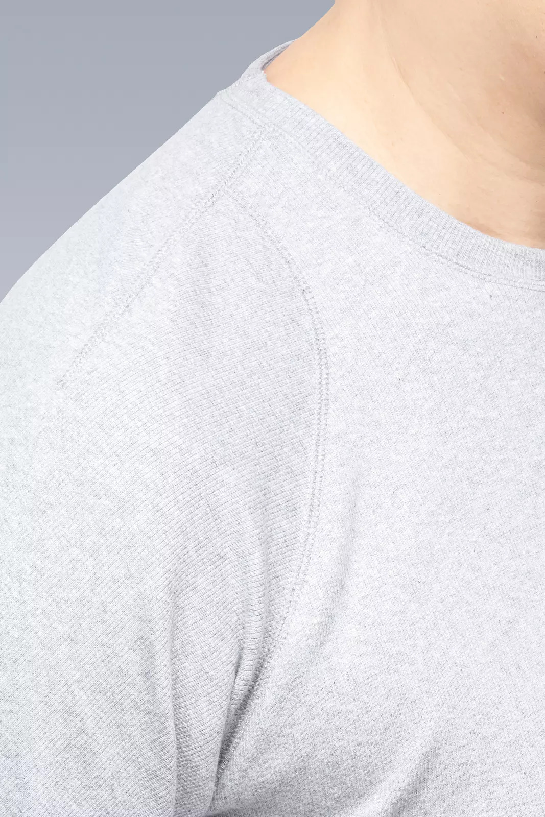 S27-PR Cotton Rib Longsleeve Shirt Gray Melange - 20