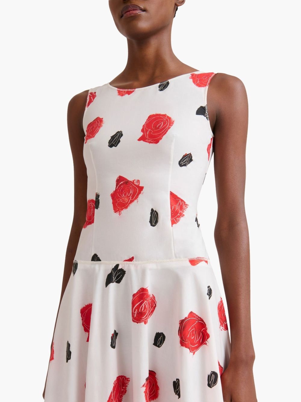 rose-print midi dress - 6