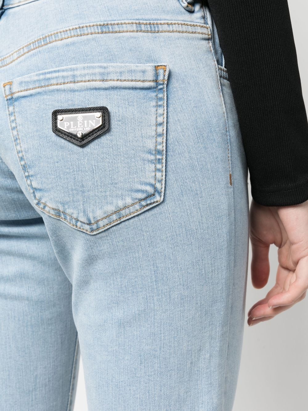 light-wash slim-cut jeans - 5