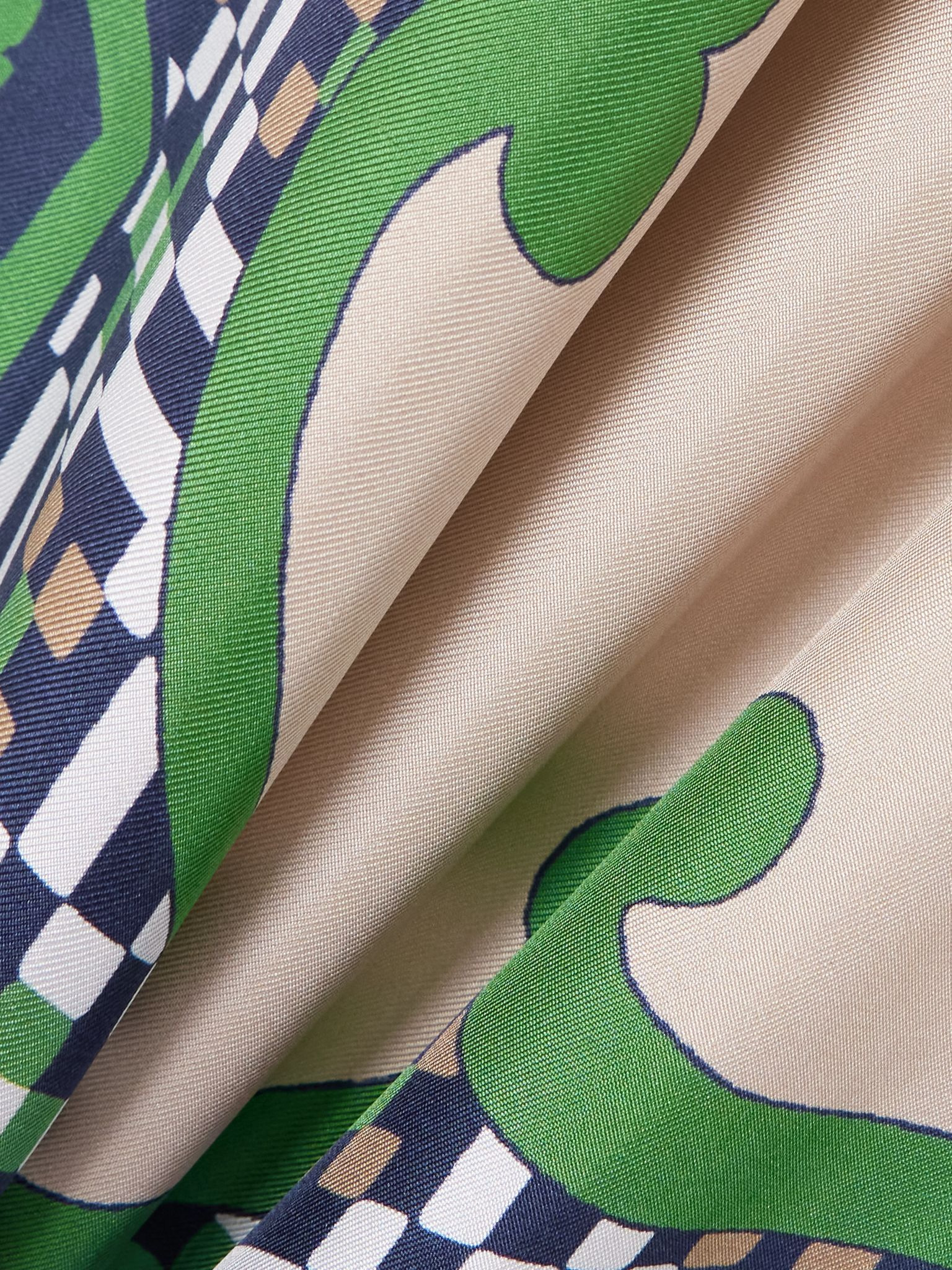 Icon printed silk-twill wide-leg pants Cream - 5