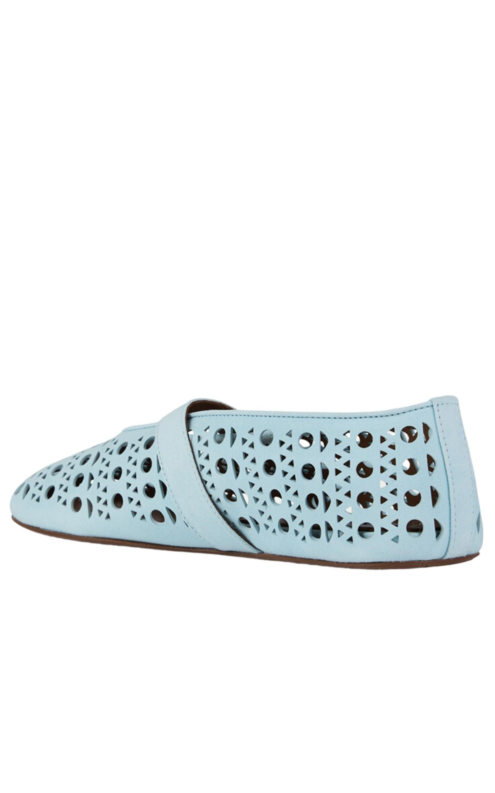Blue Leather Ballet Flats - 2