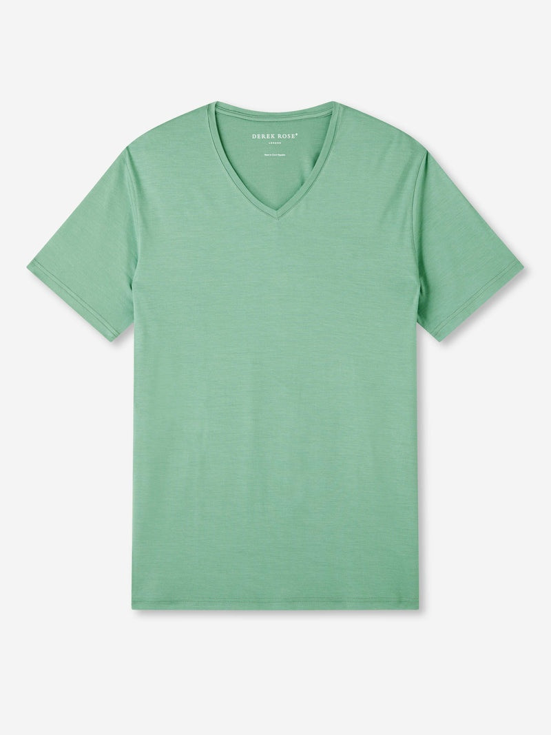 Men's V-Neck T-Shirt Basel Micro Modal Stretch Sage Green 1