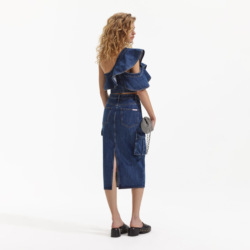 Denim Cargo Midi Skirt 4