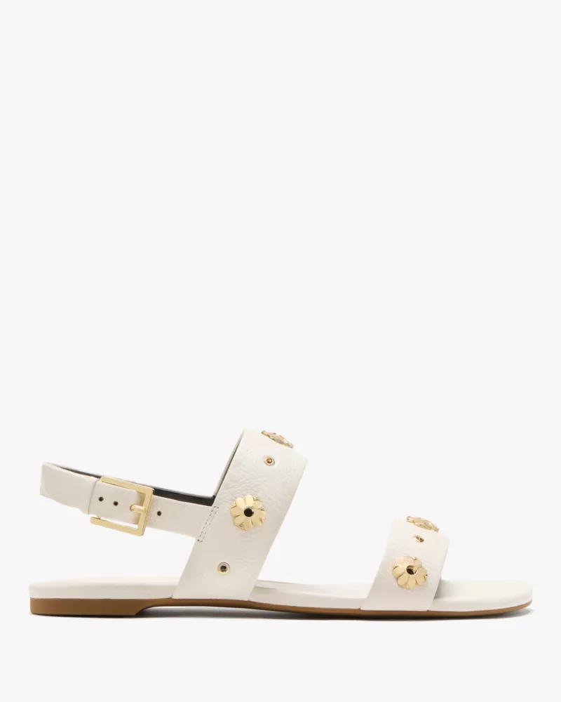 Spade Flower Stud Flat Sandals 1