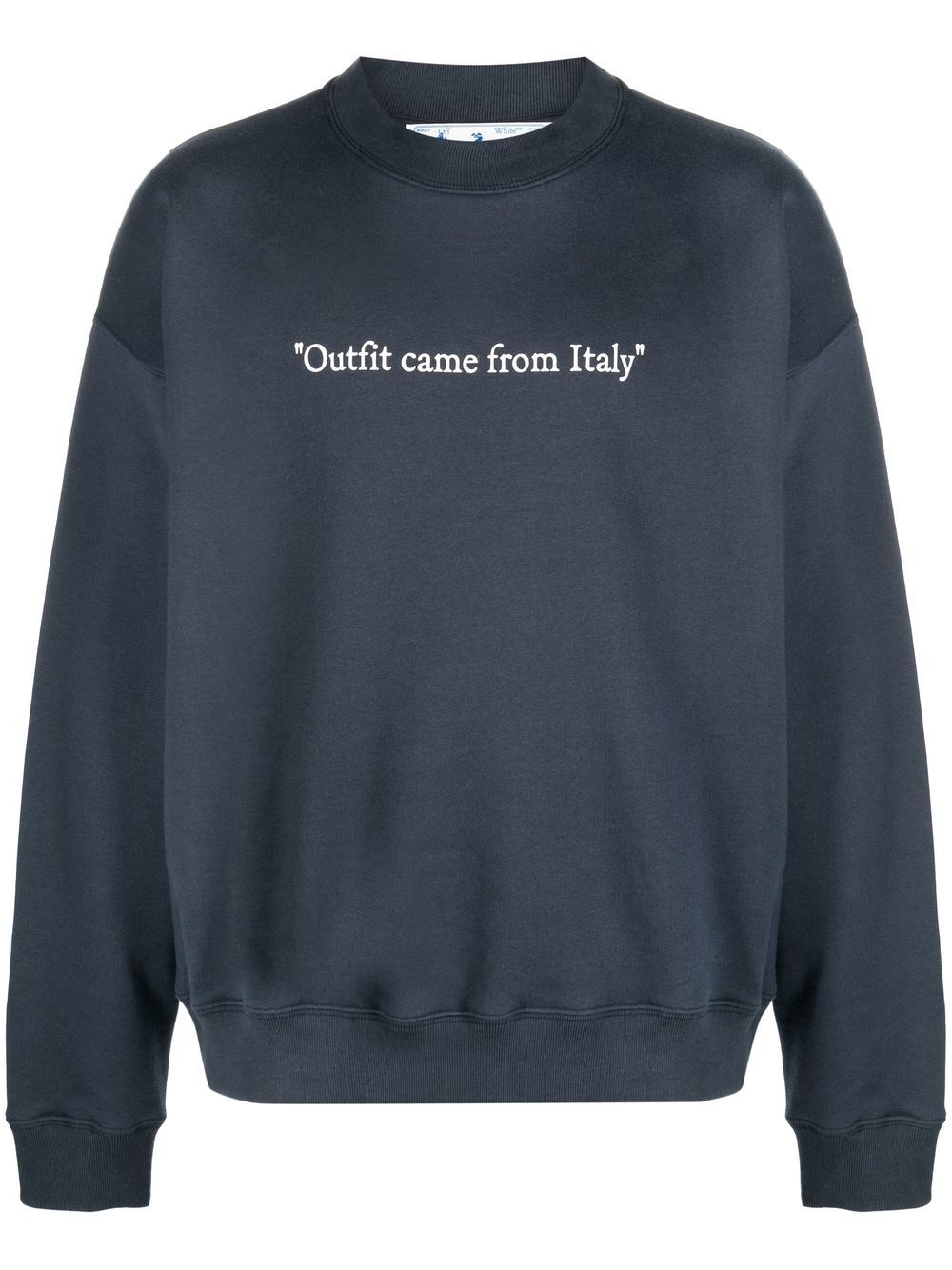 Quote-motif crew-neck sweatshirt - 1