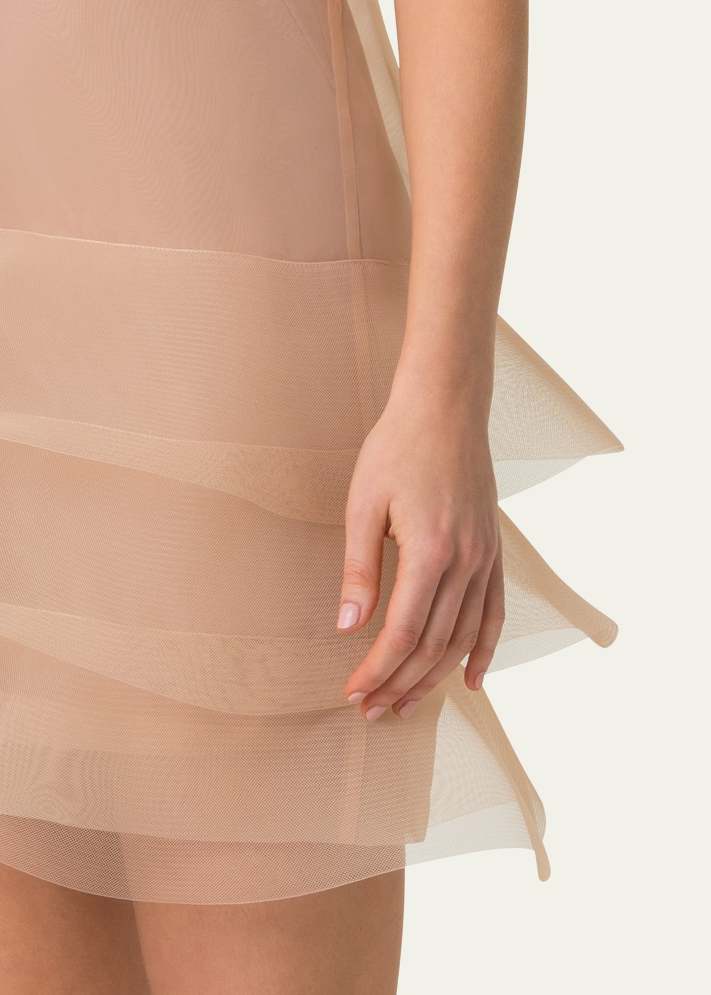 Hatband Waves Techno Organza Mini Dress - 5