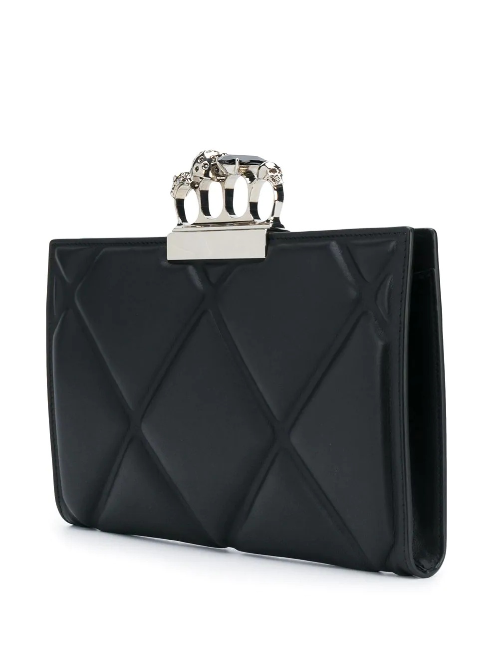 4-ring quilted clutch bag - 4