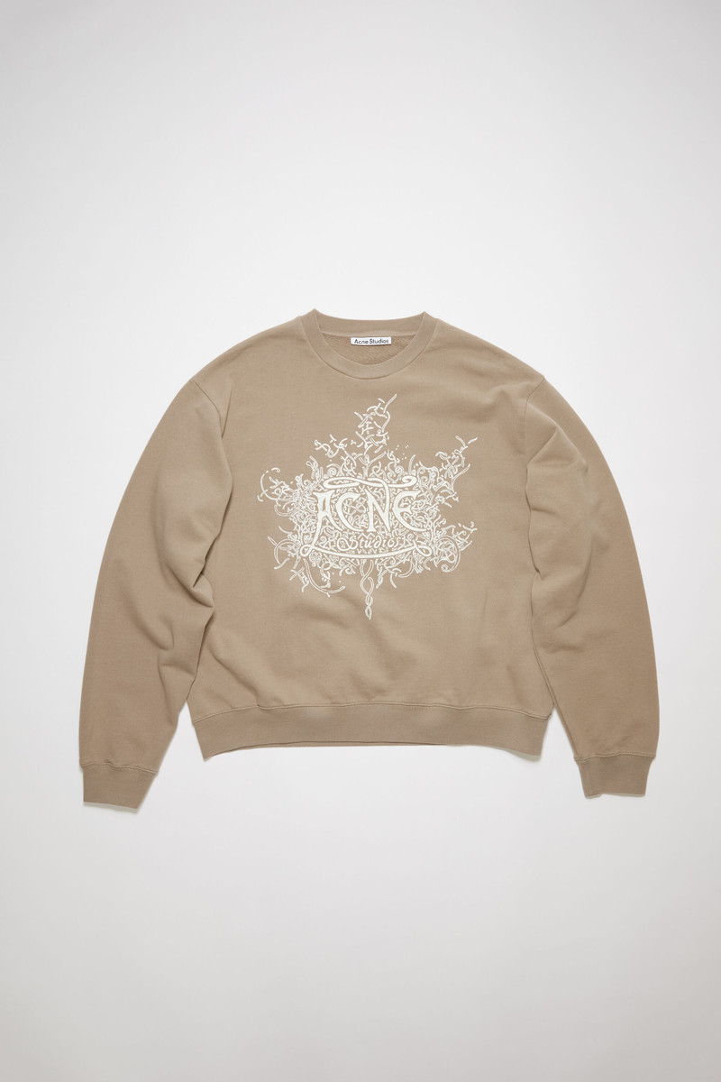 Glow in the dark logo sweater - Dark beige 1