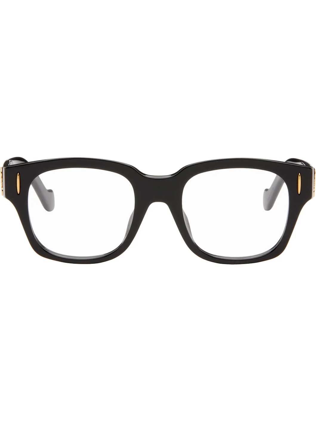 Black Anagram Logo Rectangle Glasses - 1