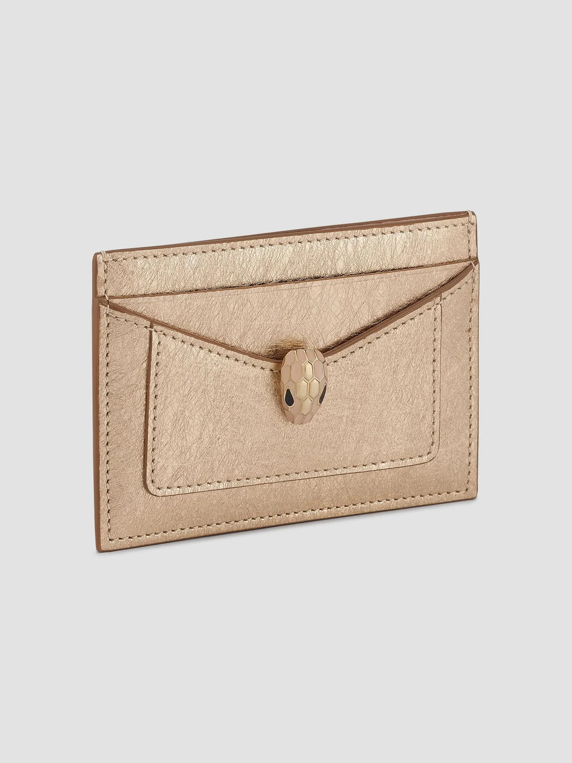 Women's Serpenti Forever Leather Card Holder - Light Gold - 1