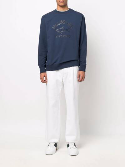 Paul & Shark logo-print crew neck sweatshirt outlook