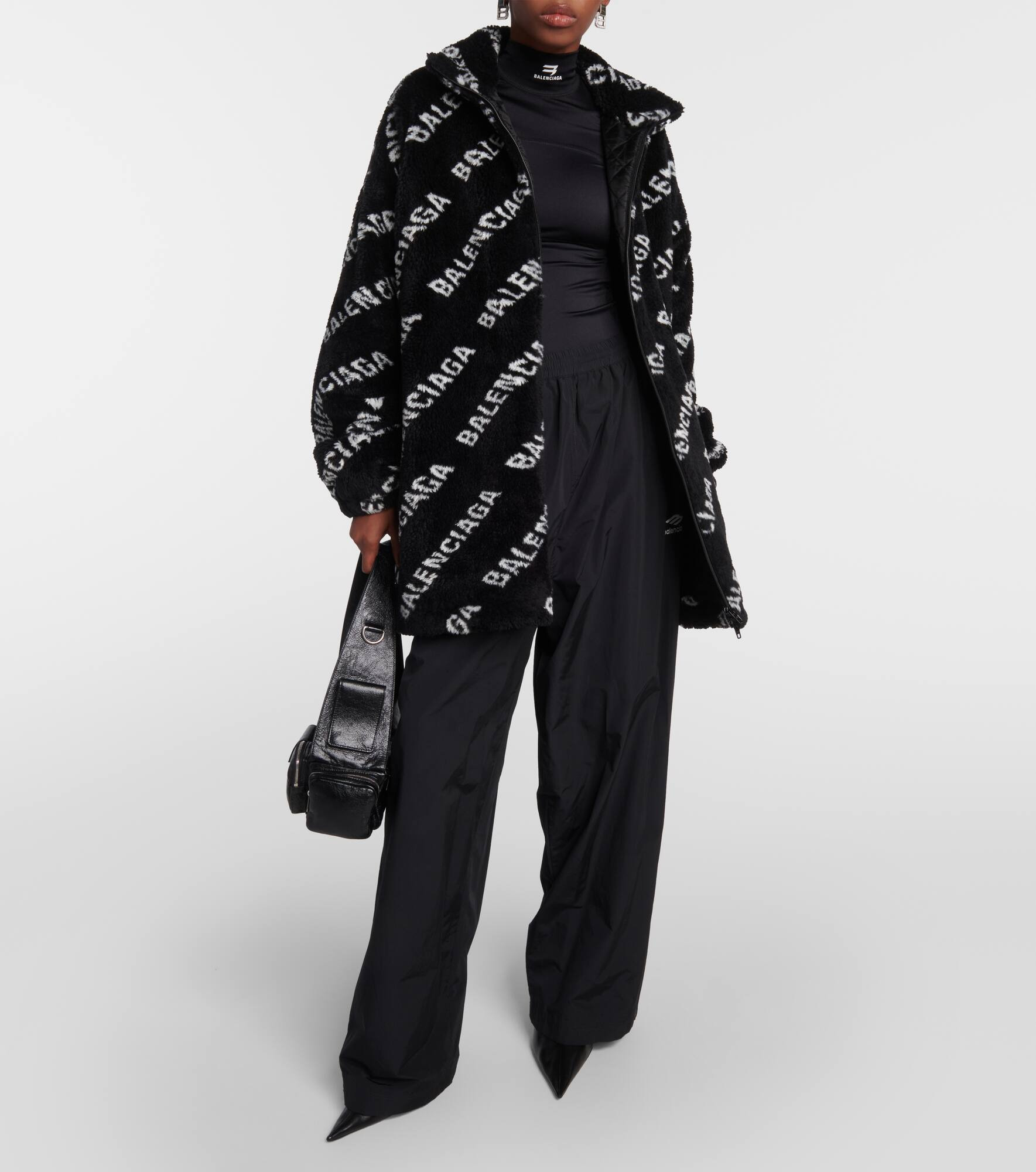 Logo faux fur jacket - 2